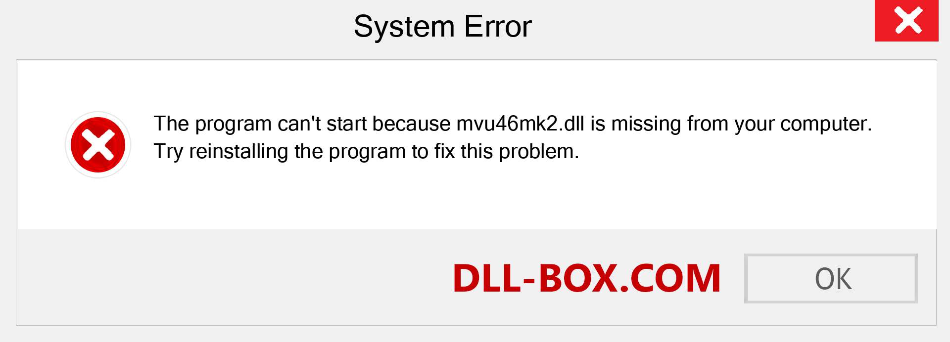  mvu46mk2.dll file is missing?. Download for Windows 7, 8, 10 - Fix  mvu46mk2 dll Missing Error on Windows, photos, images